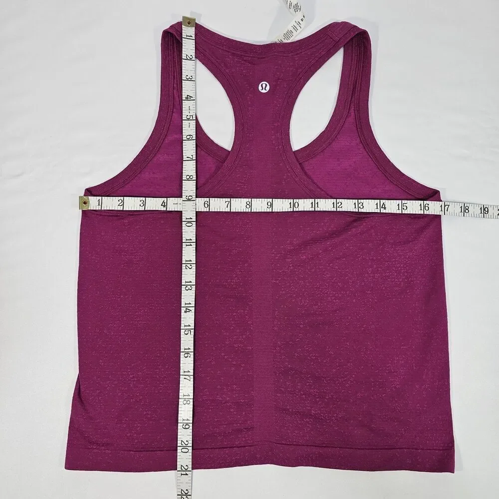 Lululemon Women Vivid Plum Purple Swiftly Tech Racerback Tank Race Length Top 8